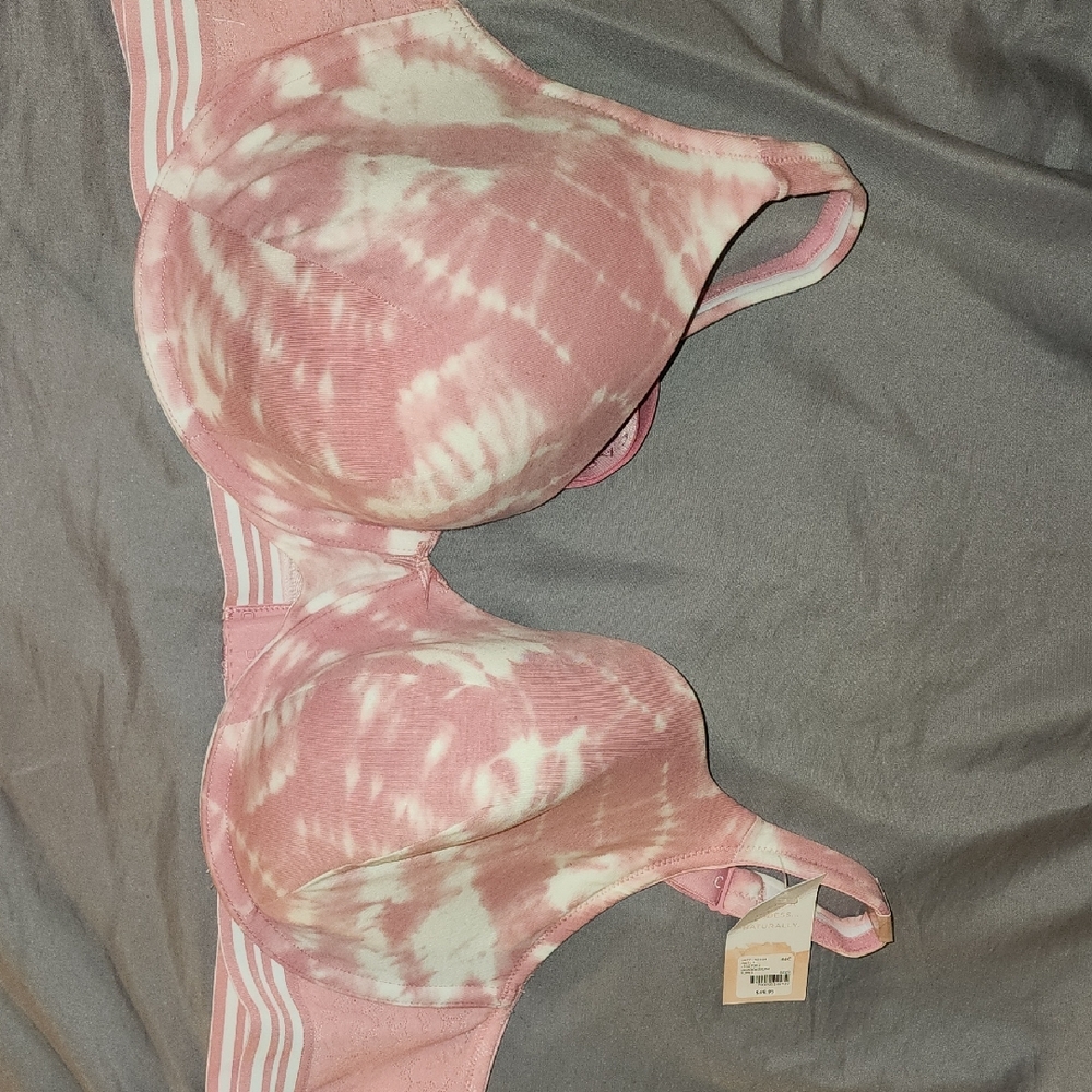 Lane Bryant 46C Tshirt Bra Pink/white Tyedye